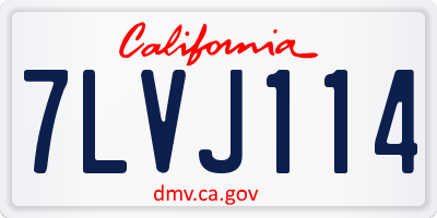 CA license plate 7LVJ114