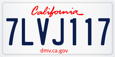 CA license plate 7LVJ117