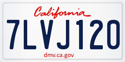 CA license plate 7LVJ120