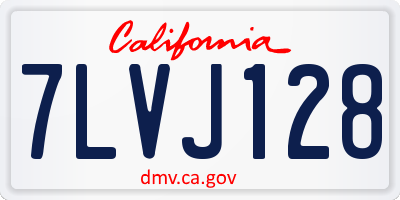 CA license plate 7LVJ128