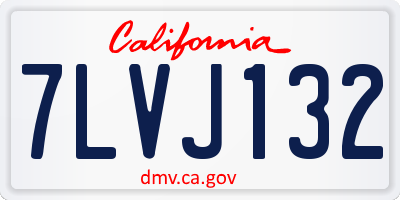 CA license plate 7LVJ132