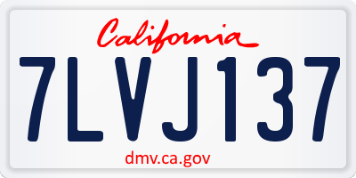 CA license plate 7LVJ137
