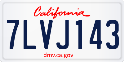 CA license plate 7LVJ143