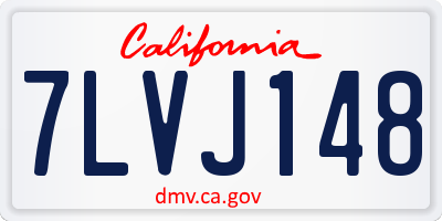 CA license plate 7LVJ148