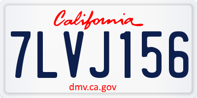 CA license plate 7LVJ156