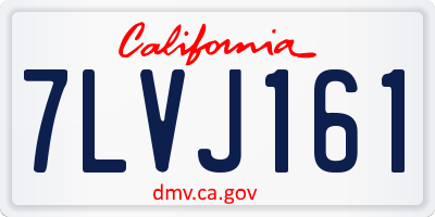 CA license plate 7LVJ161