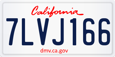CA license plate 7LVJ166