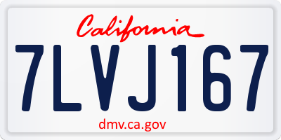 CA license plate 7LVJ167