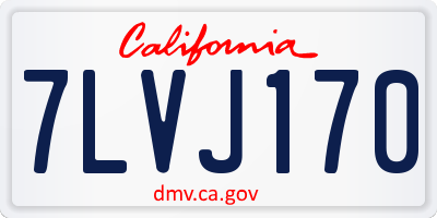 CA license plate 7LVJ170