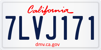 CA license plate 7LVJ171