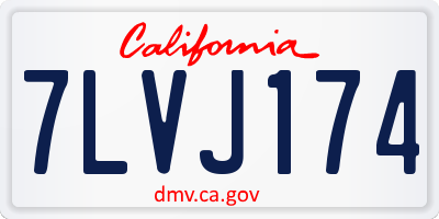 CA license plate 7LVJ174