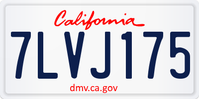 CA license plate 7LVJ175