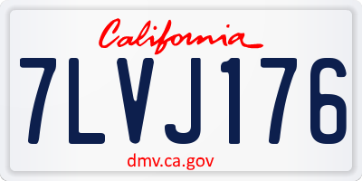 CA license plate 7LVJ176