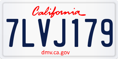CA license plate 7LVJ179
