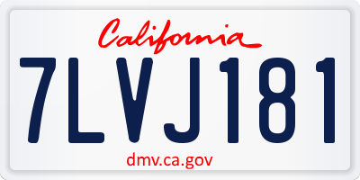 CA license plate 7LVJ181