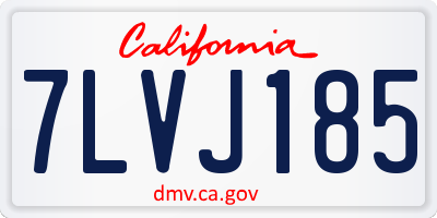 CA license plate 7LVJ185