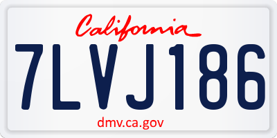 CA license plate 7LVJ186