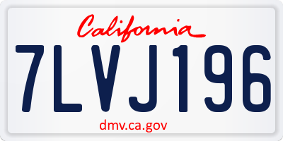 CA license plate 7LVJ196