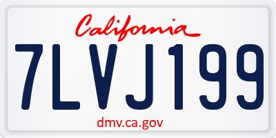 CA license plate 7LVJ199