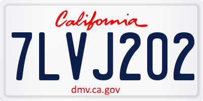 CA license plate 7LVJ202