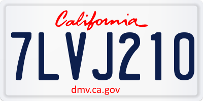 CA license plate 7LVJ210