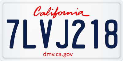 CA license plate 7LVJ218