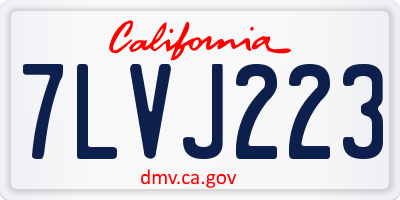 CA license plate 7LVJ223