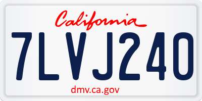 CA license plate 7LVJ240