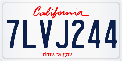 CA license plate 7LVJ244