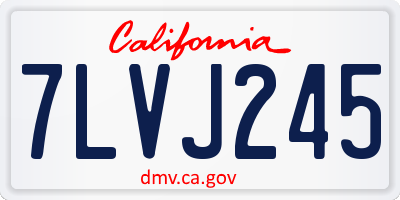 CA license plate 7LVJ245