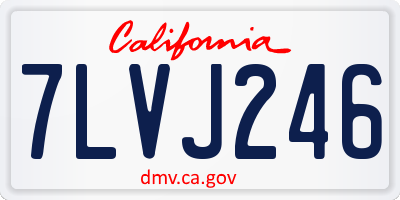 CA license plate 7LVJ246