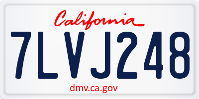 CA license plate 7LVJ248