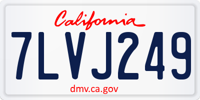 CA license plate 7LVJ249