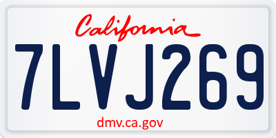 CA license plate 7LVJ269
