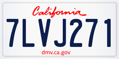 CA license plate 7LVJ271