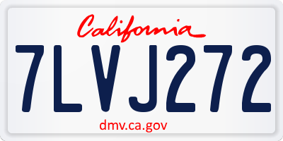 CA license plate 7LVJ272