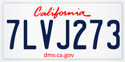 CA license plate 7LVJ273