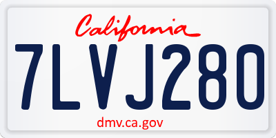 CA license plate 7LVJ280