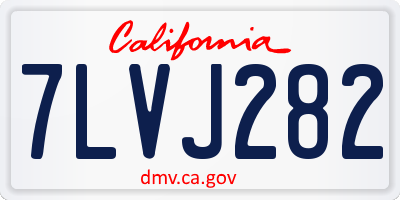 CA license plate 7LVJ282