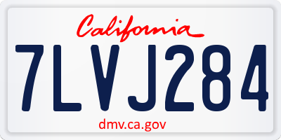 CA license plate 7LVJ284