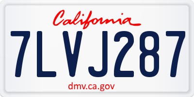 CA license plate 7LVJ287