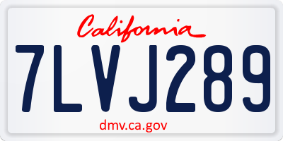 CA license plate 7LVJ289