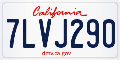 CA license plate 7LVJ290