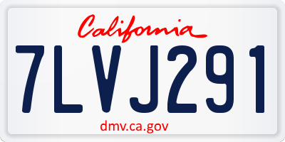 CA license plate 7LVJ291