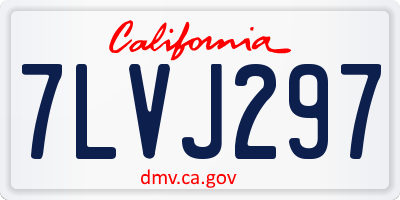 CA license plate 7LVJ297
