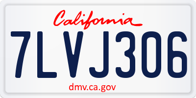 CA license plate 7LVJ306