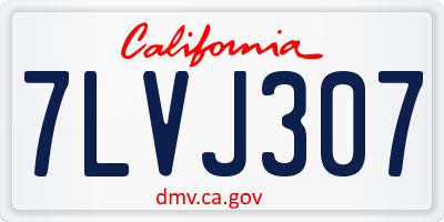 CA license plate 7LVJ307
