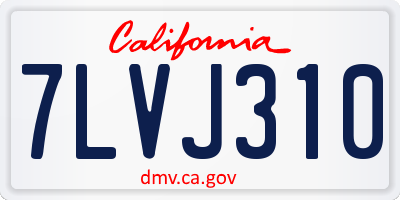 CA license plate 7LVJ310