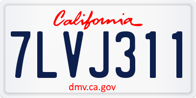 CA license plate 7LVJ311