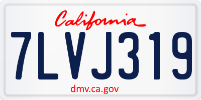CA license plate 7LVJ319